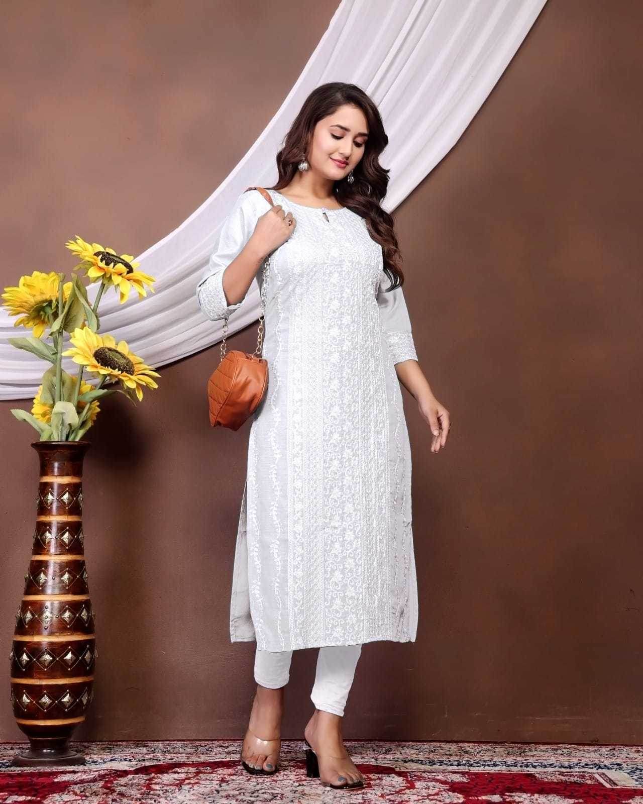 Rayon Chikankari Kurti - MYLUXURY LANE ENTERPRISE